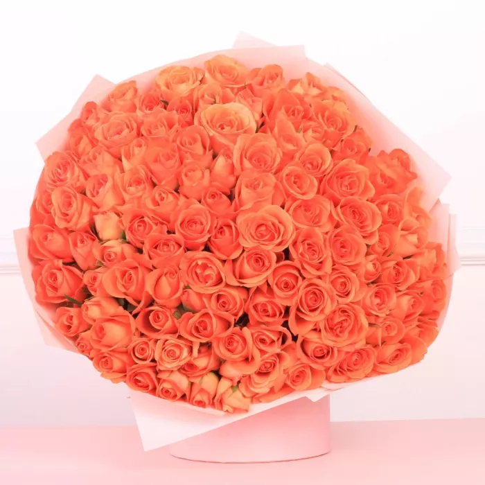 Букет из 101 мандариновая роза