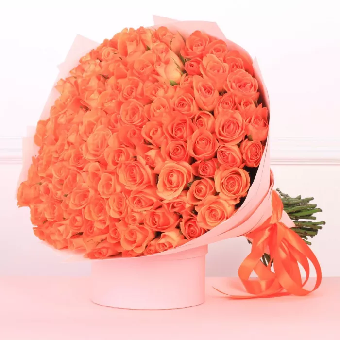 Букет из 101 мандариновая роза