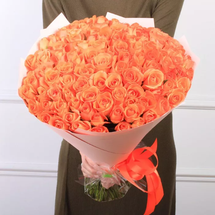 Букет из 101 мандариновая роза