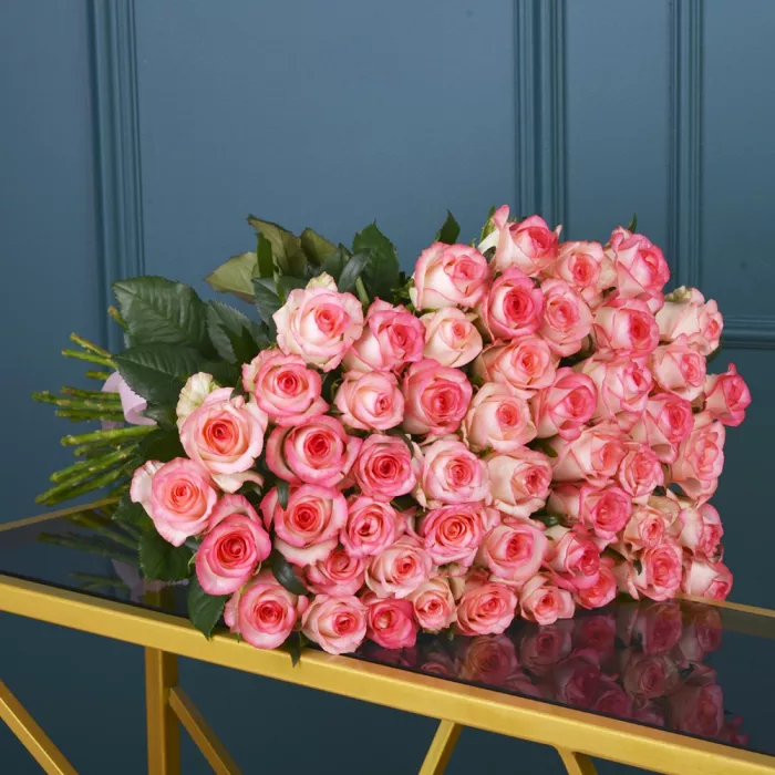 101 малиновая роза premium 60 см