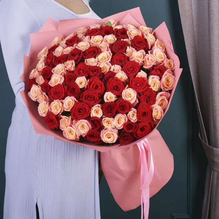 101 микс розы premium 60 см