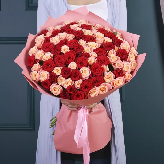 101 микс розы premium 60 см