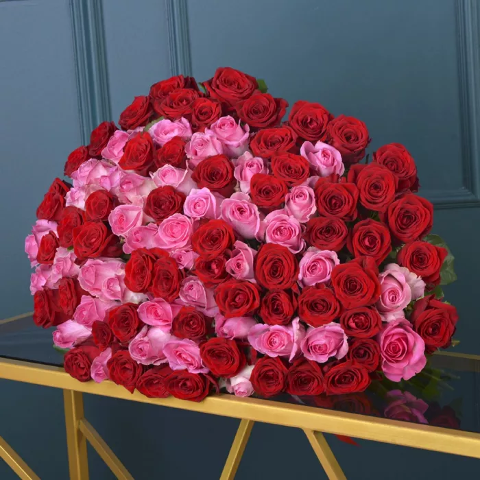 101 роза букет Ягодный микс premium 60 см