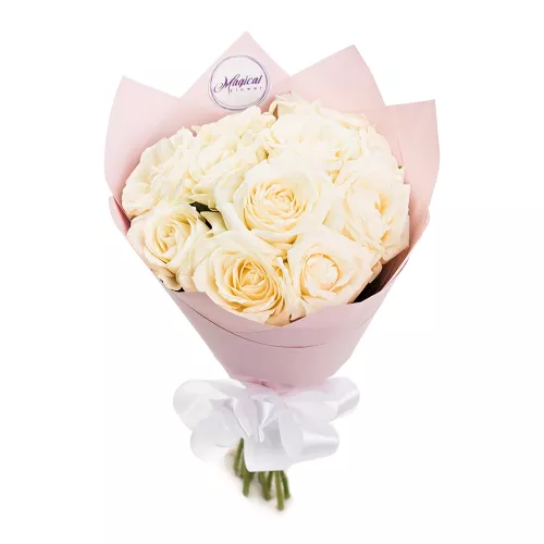 Букет из 11 белых роз 50 см