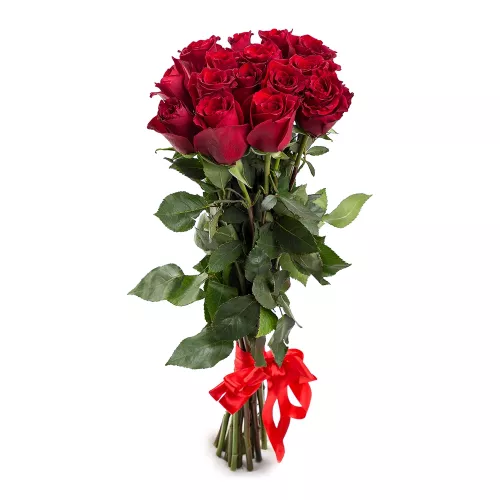 Цветы для ребенка из 15 красных роз 60 см