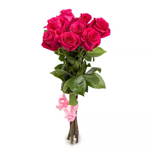 Букет из 9 малиновых роз 60 см