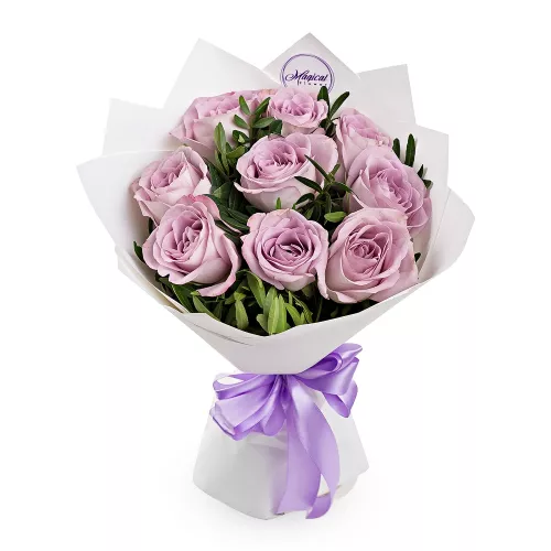 Букет из 9 сиреневых роз
