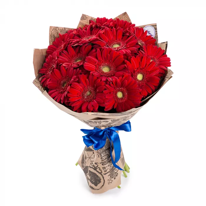 15 красных гербер