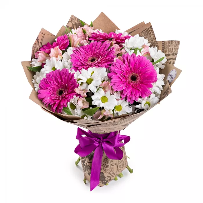 Букет из хризантем и гербер