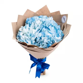 Букет из 3 голубых гортензий
