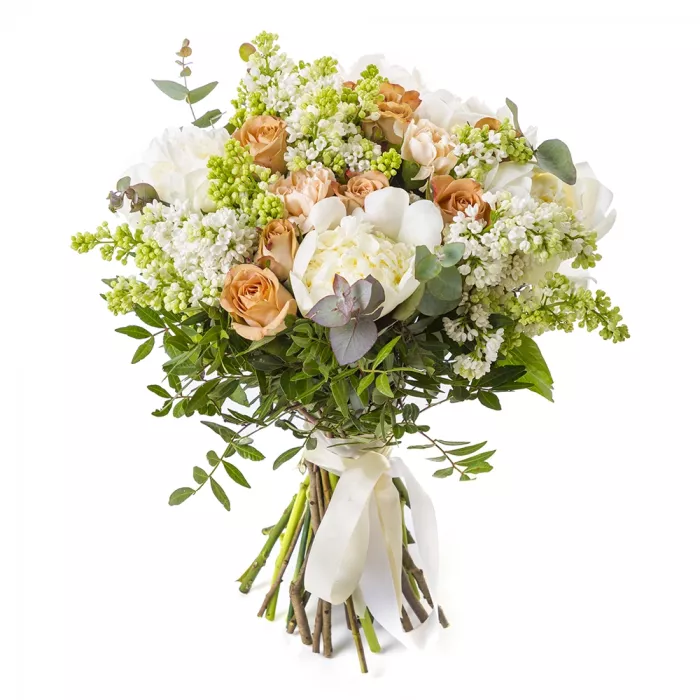 Букет с пионом и розой