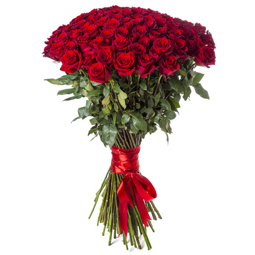 Букет из 101 красной розы Эквадор 100 см
