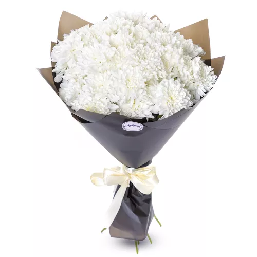Букет из 11 белых хризантем