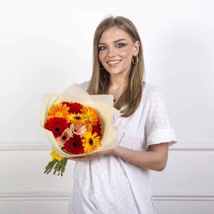 Букет из 11 разноцветных гербер