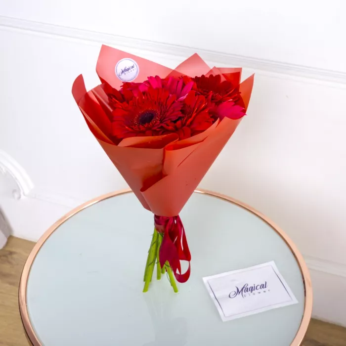 Букет из 7 красных гербер
