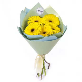 Букет из 5 желтых гербер