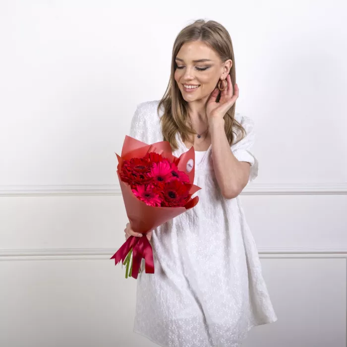 Букет из 7 красных гербер