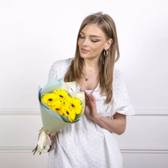 Букет из 5 желтых гербер