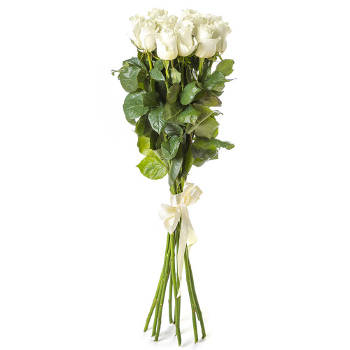 Букет из 11 белых длинных роз Эквадор 100 см