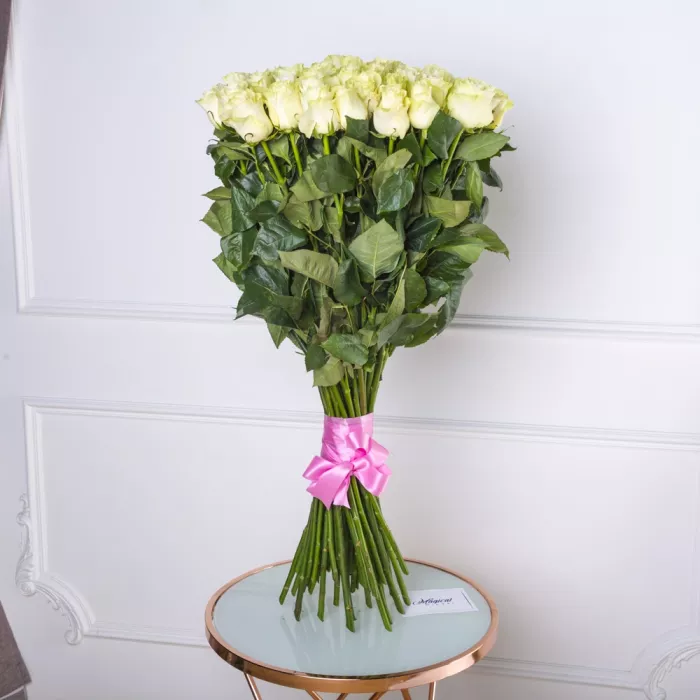 Букет из 51 белой розы Эквадор 100 см Букет из 51 белой розы Эквадор 100 см