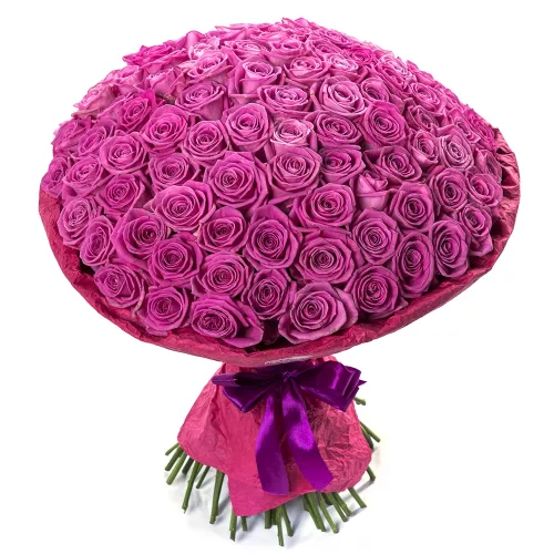 101 розовая роза 50 см