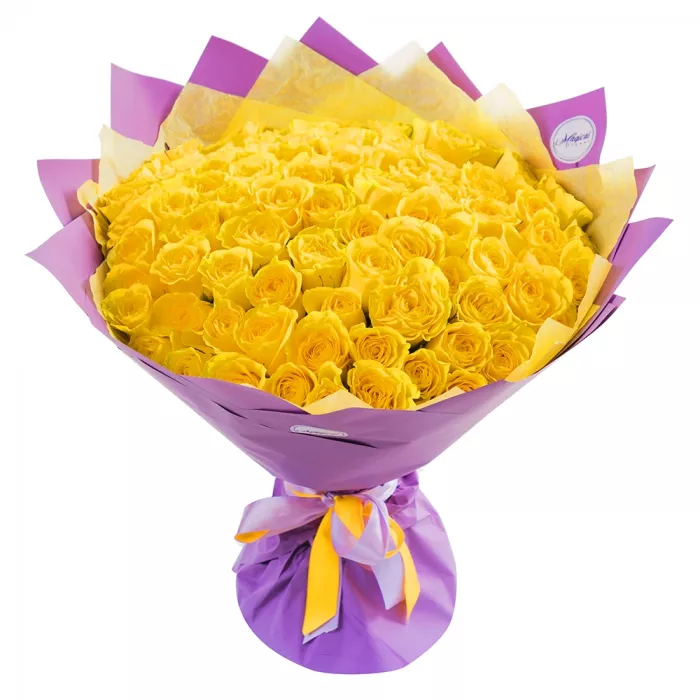 101 желтая роза