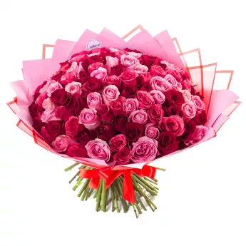 101 роза ягодный микс в пленке