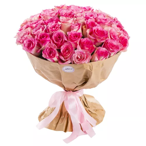 Монобукет из 51 розовой розы premium 40 см