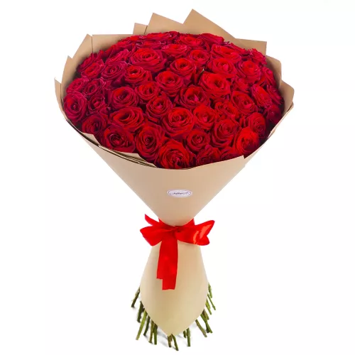 Букет из 51 красной розы premium 60 см