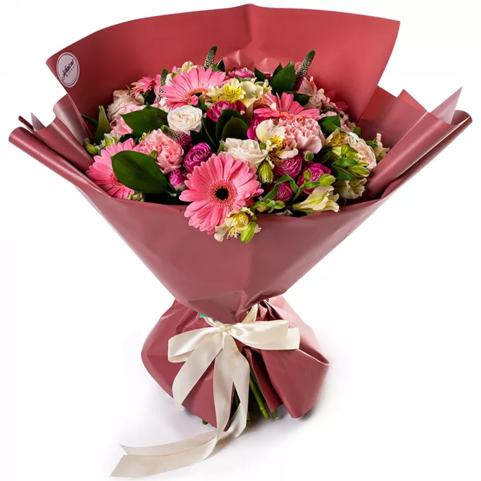 Букет из гербер и гвоздик