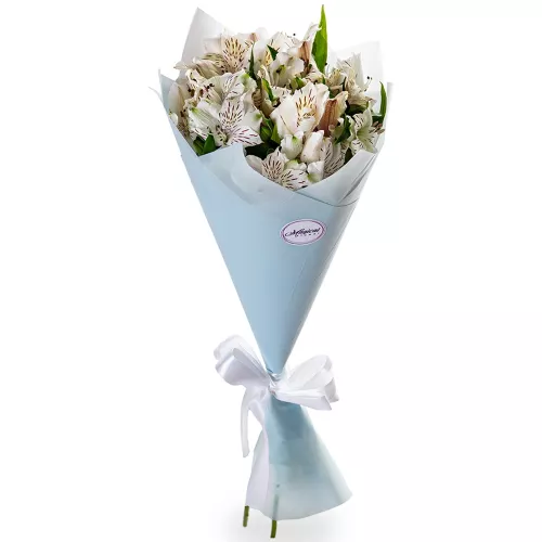 Букет цветов из 7 белых альстромерий