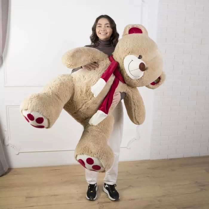 Большой плюшевый бежевый мишка Большой плюшевый бежевый мишка