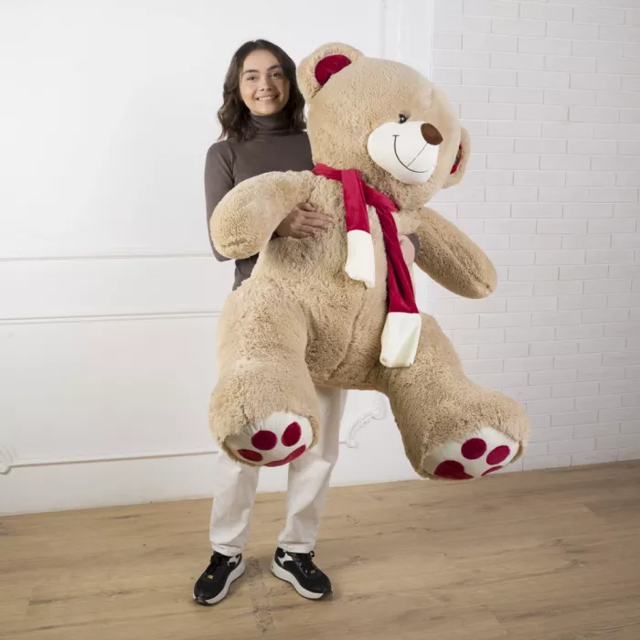 Большой плюшевый бежевый мишка Большой плюшевый бежевый мишка