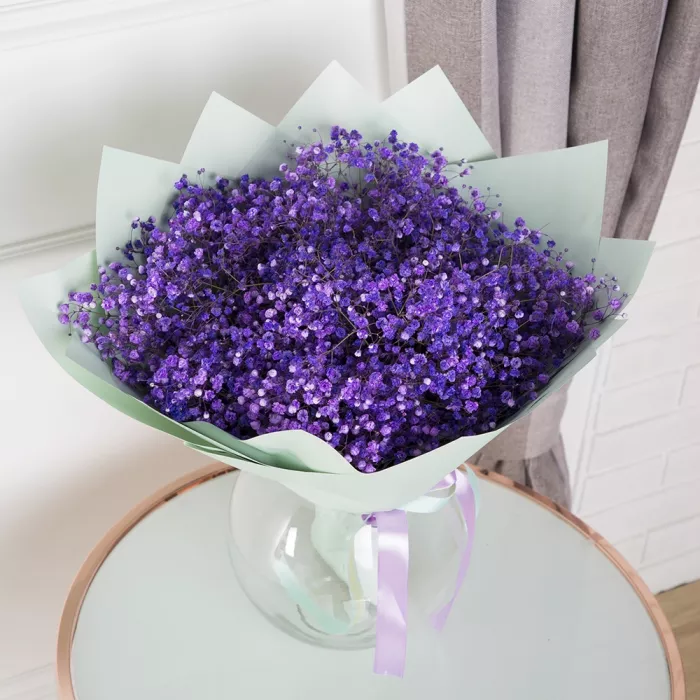 Букет из 15 сиреневых гипсофил