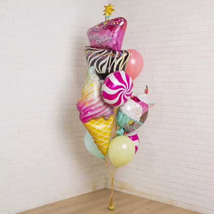 Фонтан из шаров Happy Birthday