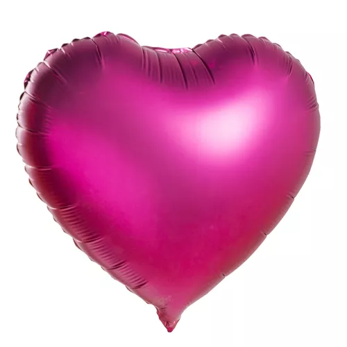 Фольгированный воздушный шар сердце фуксия