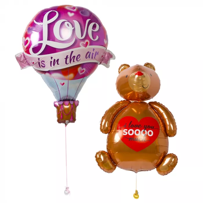 Композиция с воздушным шаром и медведем