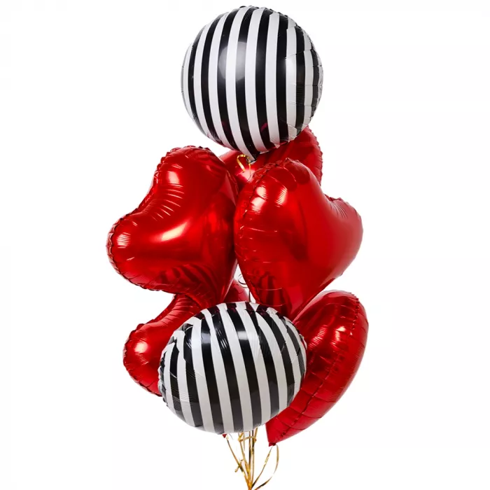 Фонтан шаров сердца с изгибом