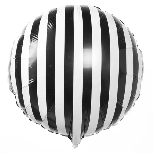 Фольгированный шар круг черно-белый