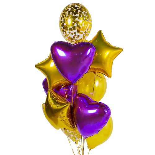Букет шаров на 1 сентября Фиолетовое чудо