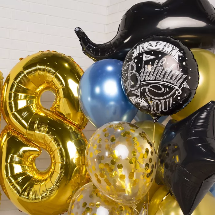 Фонтан шаров Для мужчин с усами и цифрой