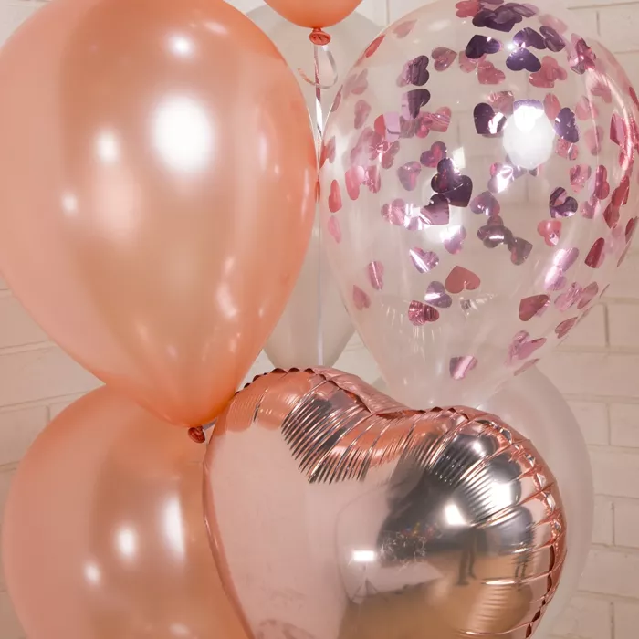 Фонтан розовое золото с цифрой