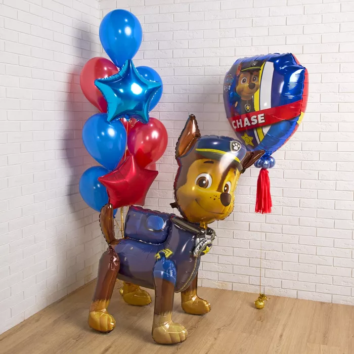 Композиция шаров Щенячий патруль с цифрой