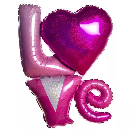 Фольгированный розовый шар Love