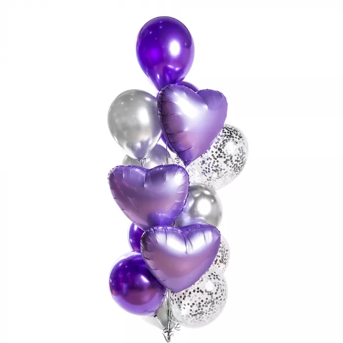 Фонтан с сиреневыми сердцами