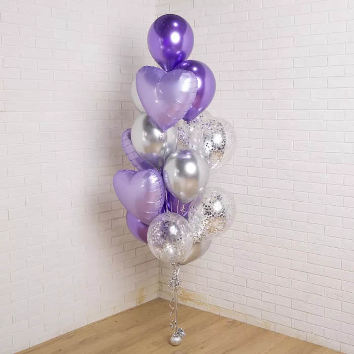 Фонтан с сиреневыми сердцами