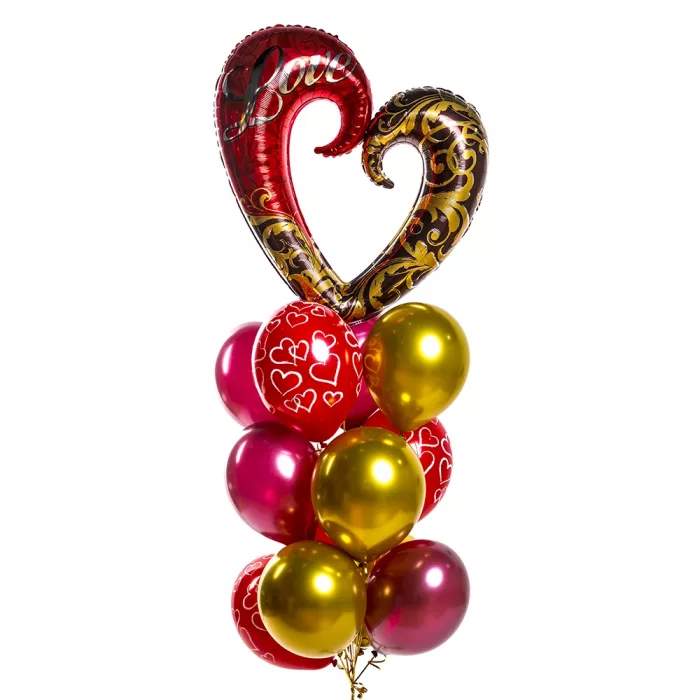 Фонтан шаров с сердцем Вензель