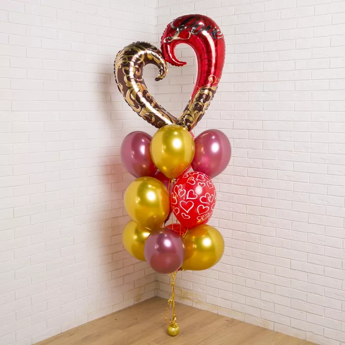 Фонтан шаров с сердцем Вензель