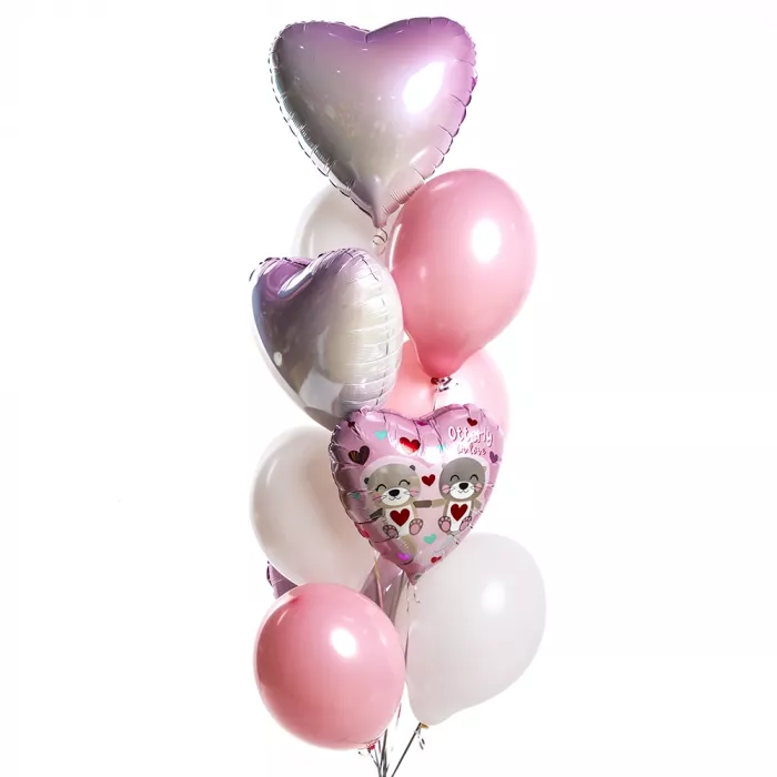 Фонтан из шаров Влюбленные мишки