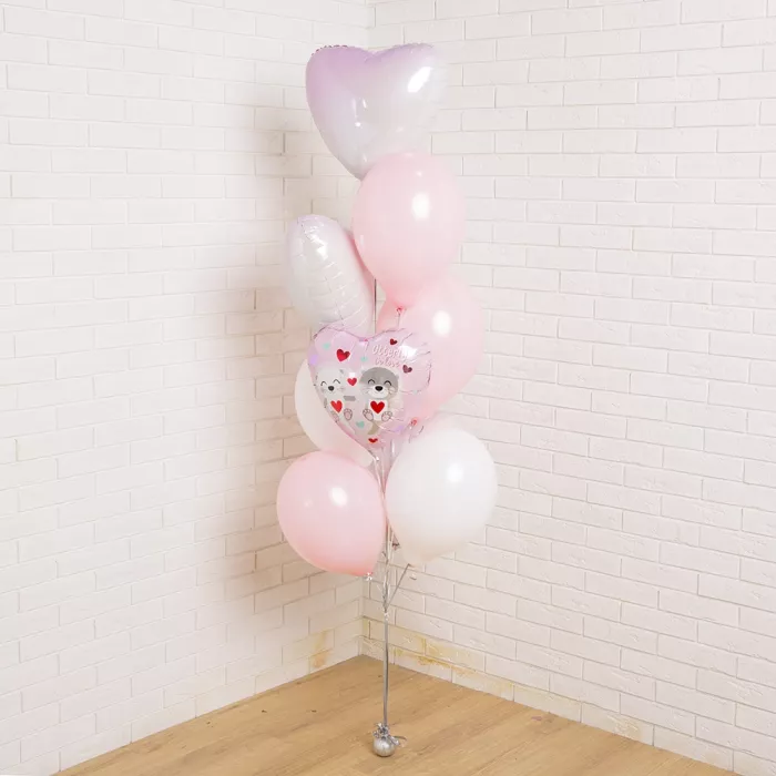 Фонтан из шаров Влюбленные мишки
